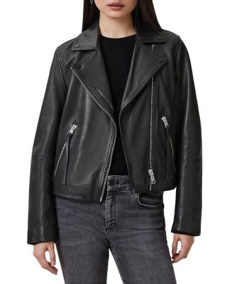 Dalby Slim Fit Leather Biker Jacket