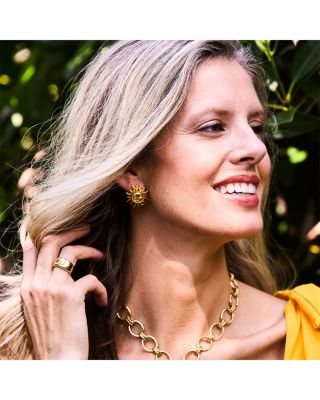 Soleil Sun Statement Stud Earrings in 18K Gold Plated