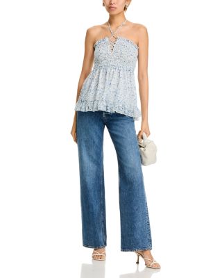 Smocked Floral Print Top - Exclusive