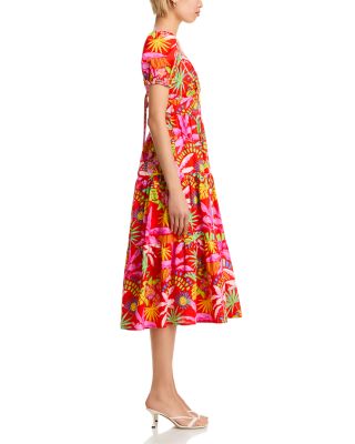 Floral Cutout Tie-Back Midi Dress - Exclusive