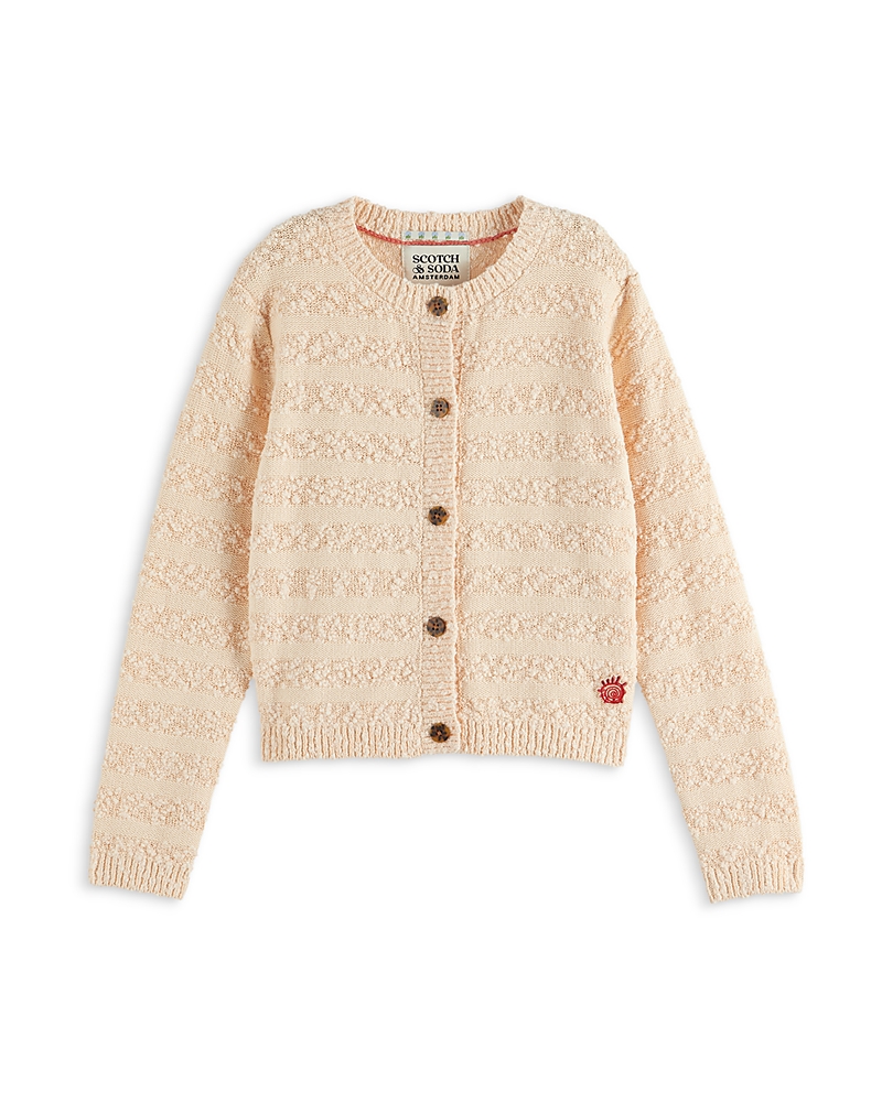 Scotch & Soda Girls' Boucle Cardigan - Little Kid, Big Kid In Powdered Pink