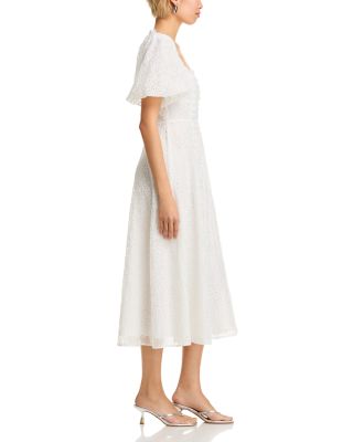 Lace Trim Eyelet Midi Dress - Exclusive