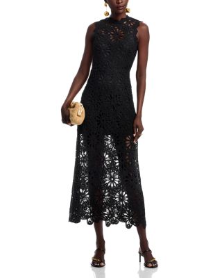 Crochet Mock Neck Maxi Dress - Exclusive