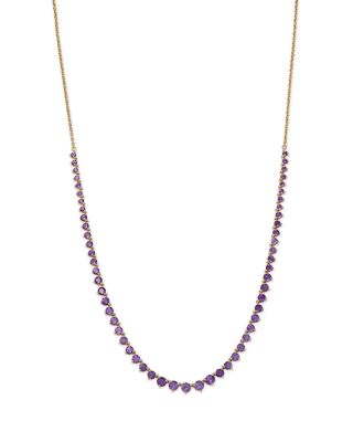 Bloomingdale's Fine Collection - Amethyst Adjustable Tennis Necklace in 14K Yellow Gold, 14-17"