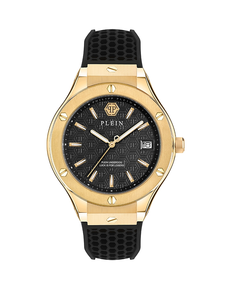 Philipp Plein Plein Underdog Silicone Watch In Black/black