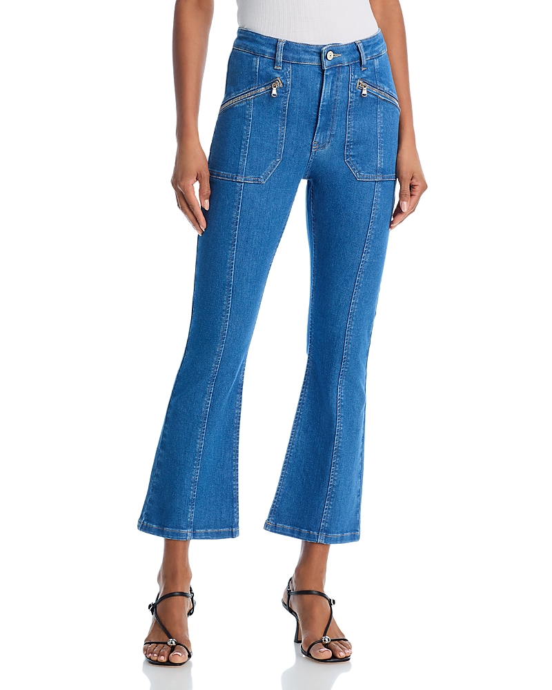 Cinq À Sept Cinq A Sept Celeste Crop High Rise Flare Jeans In Surf Blue
