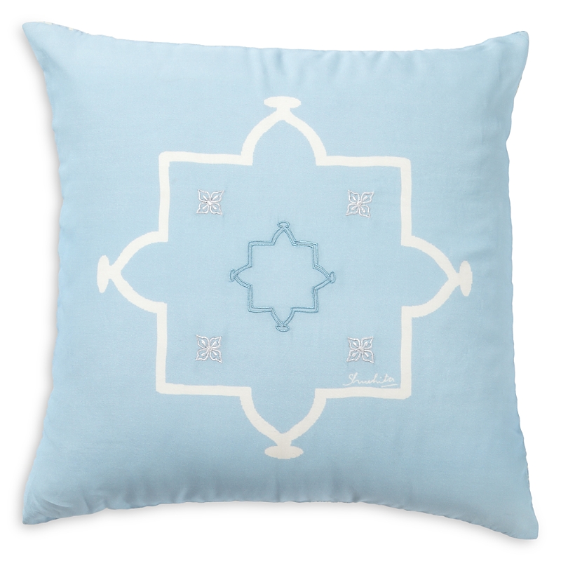 Vvyom Aqua Marine Jharoka Reversible Cushion, 20 X 20 In Blue