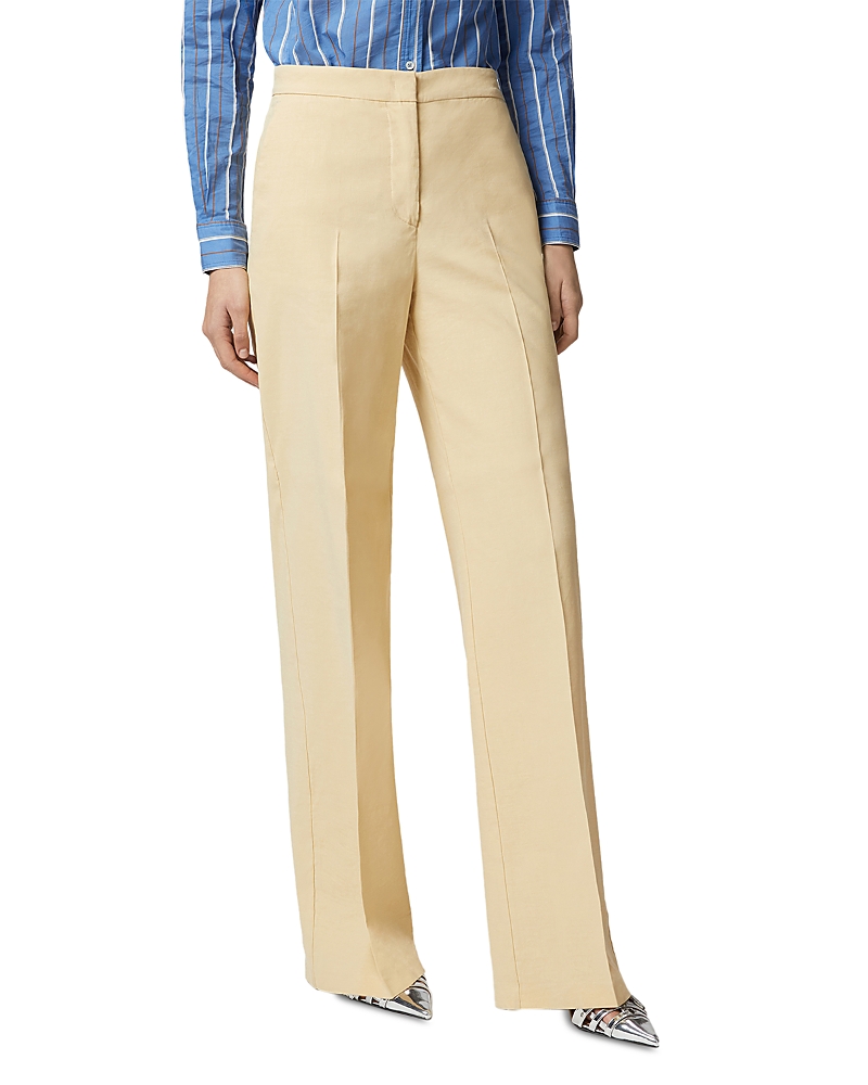 Shop Pinko Jacopone Straight Leg Pants In Cane Yellow