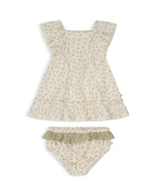 MORI Girls' Floral Muslin Frilled Dress & Bloomers Set - Baby