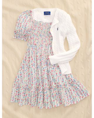 Girls' Cable Knit Cotton Cardigan - Little Kid