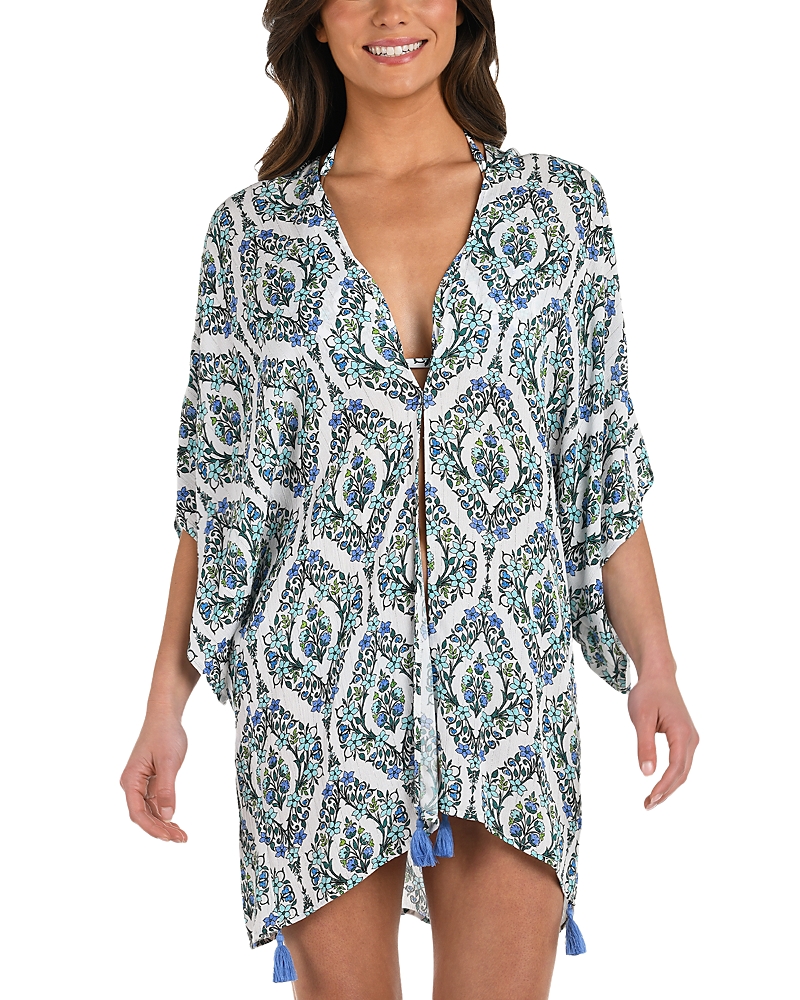 La Blanca Deja-blue Kimono Swim Cover-up