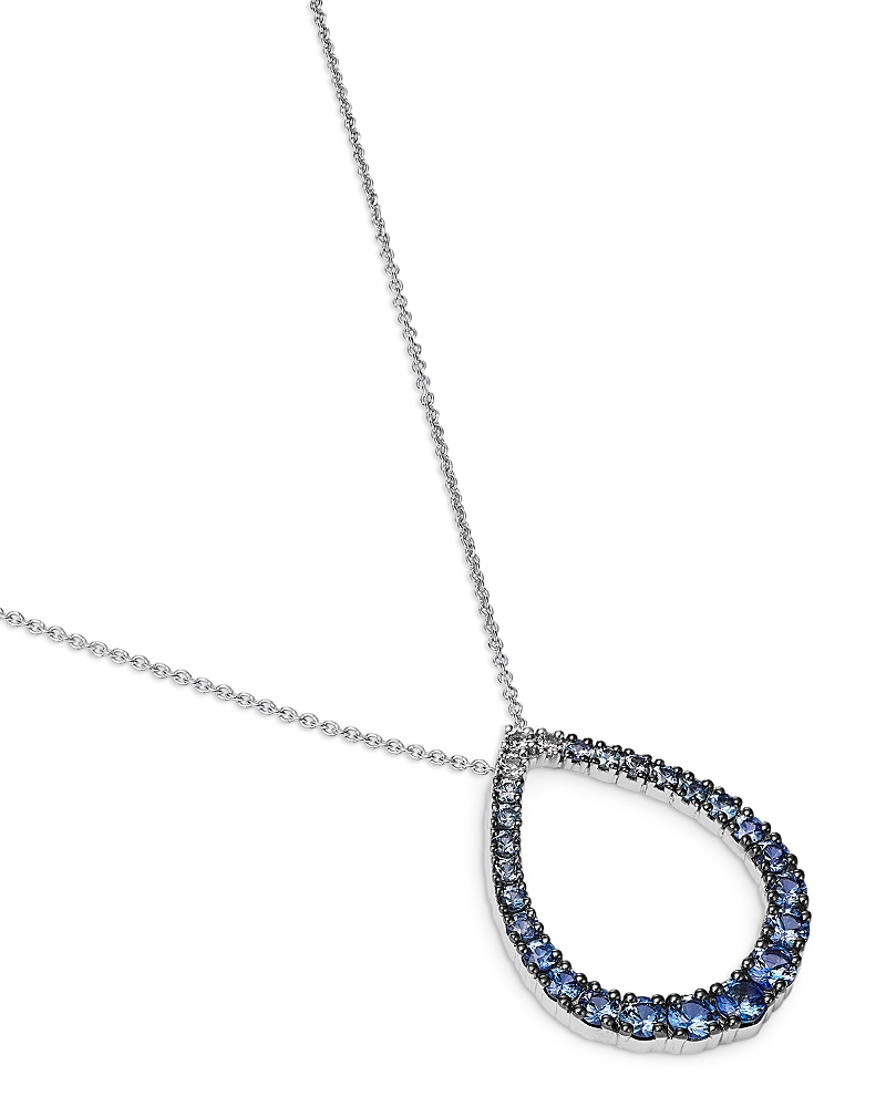 Bloomingdale's Fine Collection Sapphire Ombre Pendant Necklace In 14k White Gold, 20
