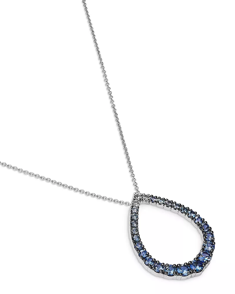 Bloomingdale's Fine Collection Sapphire Ombre Pendant Necklace in 14K White Gold, 20
