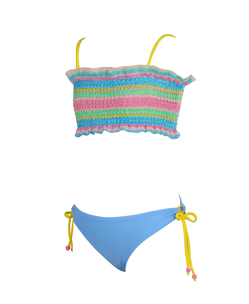 Nessi Byrd Girls Sathie Bikini In Blue-multicolor