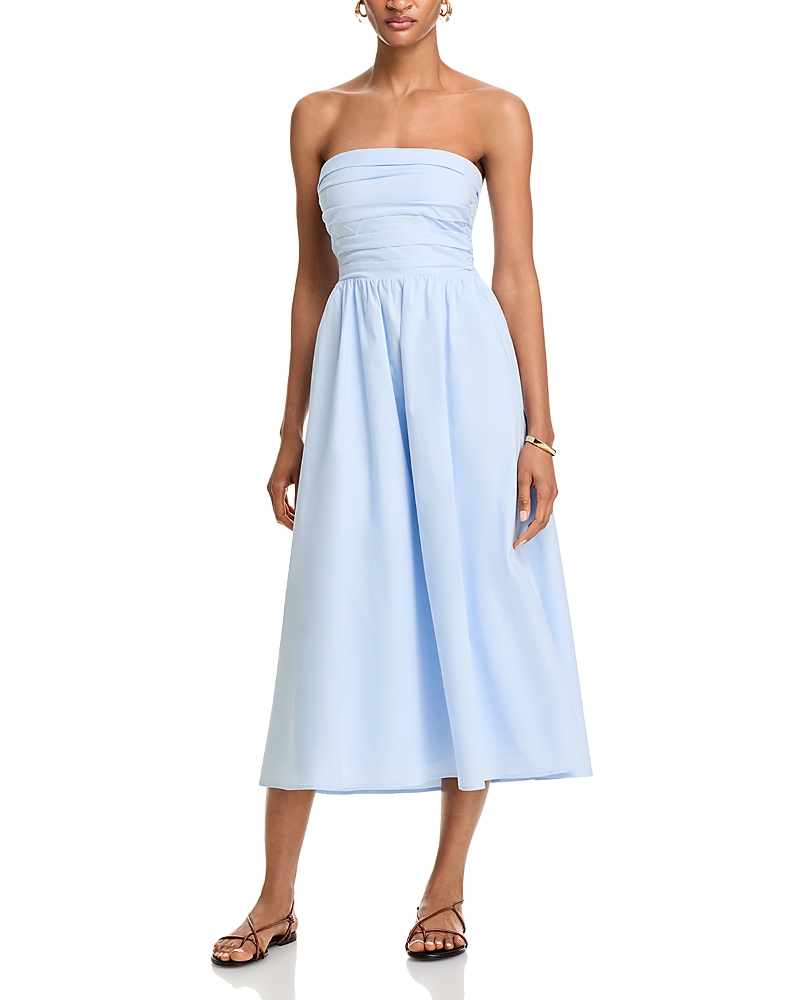 Shop Wayf Sammie Convertible Poplin Dress In Baby Blue