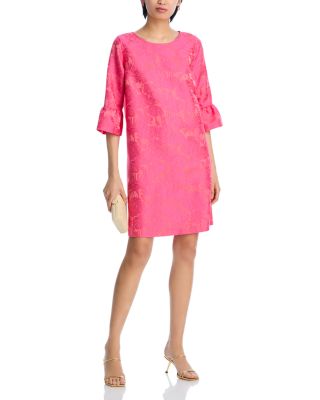 Ruffle Sleeve Jacquard Dress