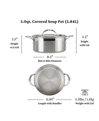 ProBond&reg; Forged 3-Quart Professional Clad Stainless Steel Soup Pot with Lid