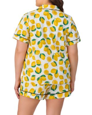 Printed Short Sleeve Boxer Pajama Set