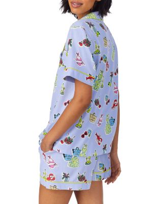 Printed Short Sleeve Boxer Pajama Set