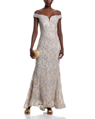 Off-the-Shoulder Embellished Lace Gown - 100% Exclusive