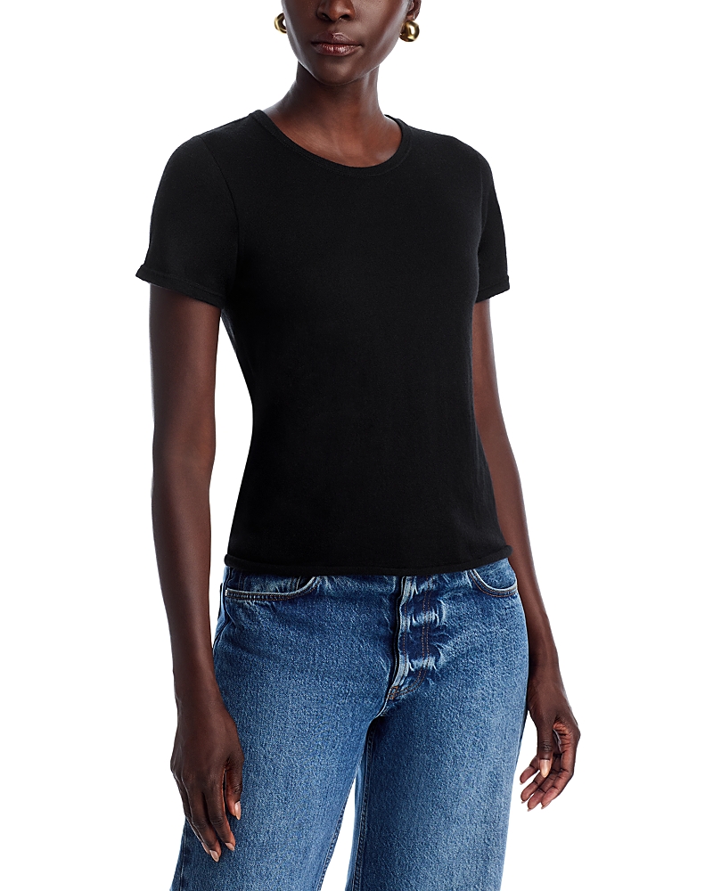 Majestic Crewneck Cashmere T-shirt In Black