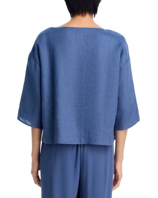 Linen Boat Neck Top