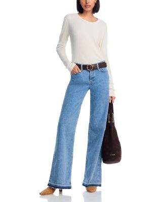 Mid Rise Wide Leg Jeans in Azulito
