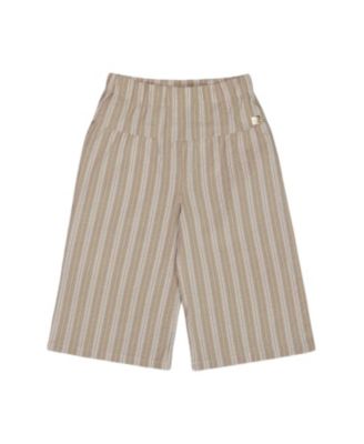 Deux par Deux - Girls' Wide Leg Capri Linen Pant - Little Kid