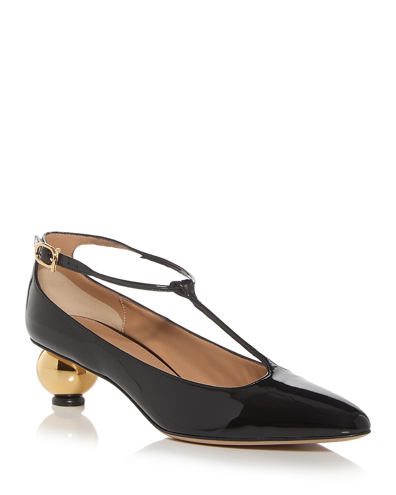 Ferragamo Tania Patent T-strap Pumps