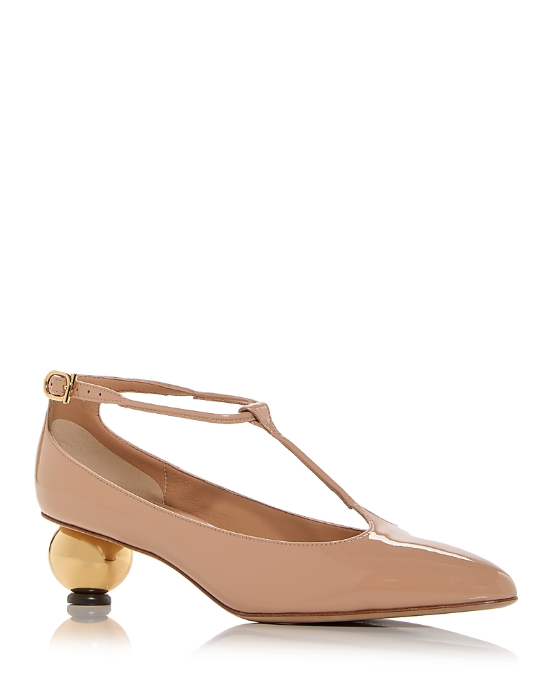 Ferragamo Tania Patent T-strap Pumps
