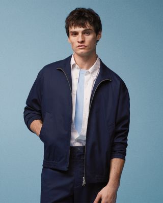 Theory Stand Collar Jacket in Cotton-Blend Twill | Bloomingdale's Men