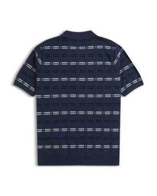 トップス FRED PERRY Ribbed Polo Shirt Fred Perry Patterned Ribbed Knit Polo Shirt | Bloomingdale's