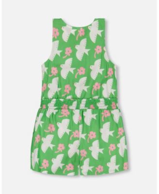 Girls' Printed Romper with Frills - Little Kid