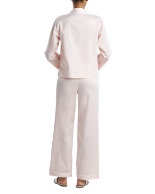 Sateen Embroidered Essentials Long Pajama Set