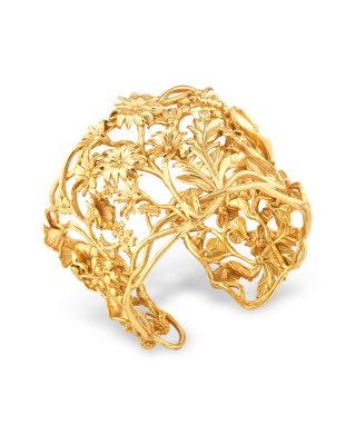 Meadow Wildflower Cuff Bracelet in 18K Gold Plated