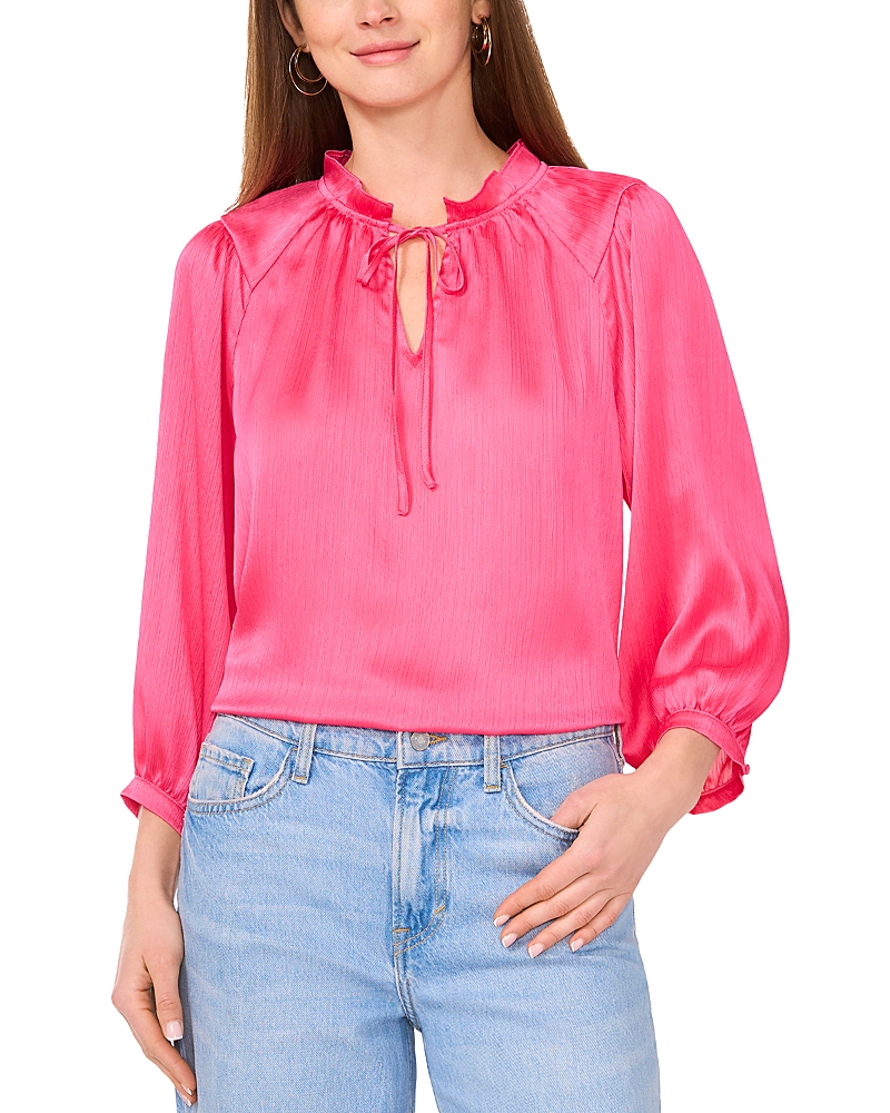 VINCE CAMUTO SPLIT NECK PEASANT BLOUSE