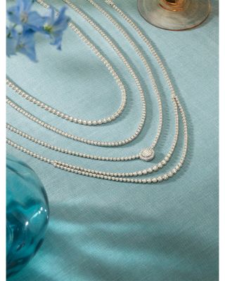 Bloomingdale's Diamond Crown Set Tennis Necklace in 14K White Gold, 8.0 tcw 