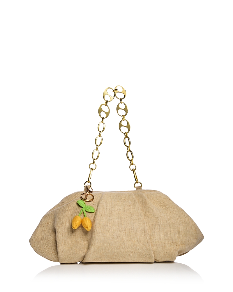 Aqua Linen & Cotton Bag Charm Pouch - Exclusive