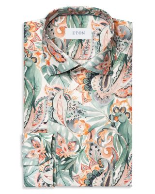 Slim Fit Printed Button Front Shirt