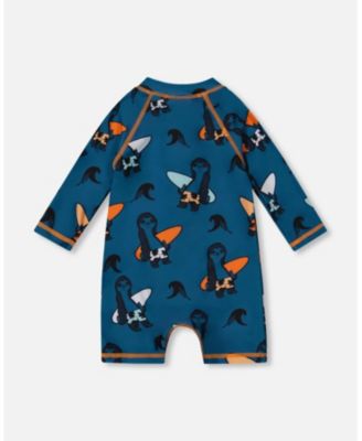 Boys' Printed Long Sleeve One-Piece Rashguard- Baby