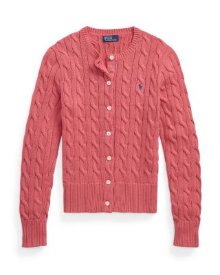 Ralph Lauren Cable Knit Cotton Crewneck Cardigan | Bloomingdale's