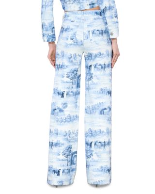 Weezy Printed High Rise Wide Leg Jeans in Chateau