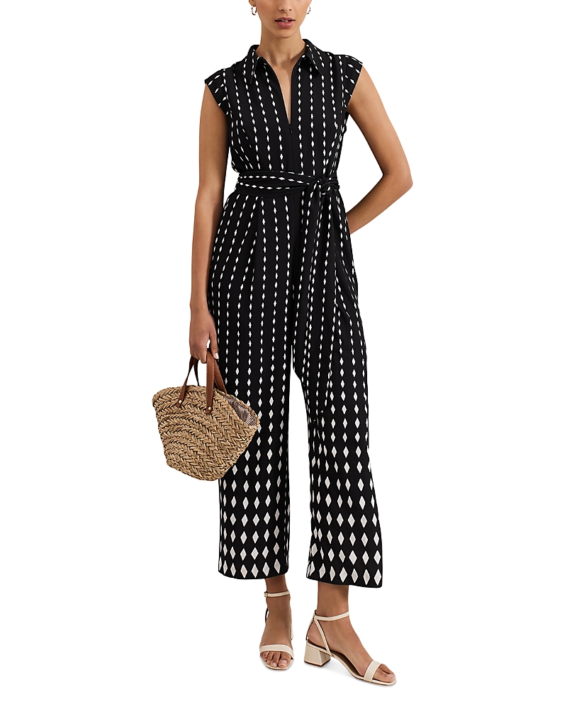 Phase Eight Delina Geo Jumpsuit In Black