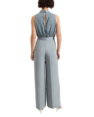 Eliza High Neck Textured Jumpsuit