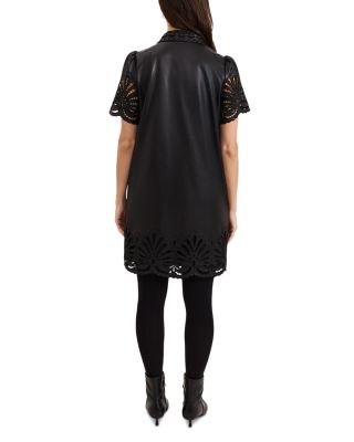 Cutwork Faux Leather Dress