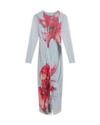 Boxnine Mesh Gathered Detail Midi Dress