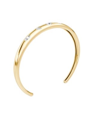 Petite Slim Bangle in 14K Gold, 0.95ctw Oval & Trillion & Marquise Lab Created Diamonds