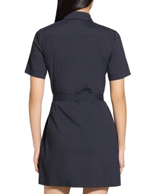 Linen Blend Military Mini Dress