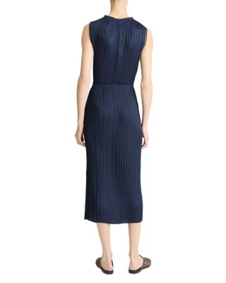 Straight Pleated Midi Skirt