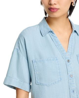 Chambray Button Front Top - Exclusive 
